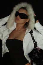 Fuzzy Solid Long Sleeve Zip-Up Hoodie