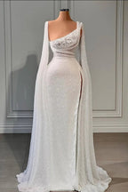 Glamorous A-line Sequined Split Wedding Dresses With Beads