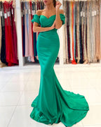 Gorgeous Green Mermaid Evening Dress Long On Sale Off-the-Shoulder