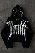 Goth Dark Letter Print Unisex Harajuku Oversized Hoodie