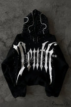 Goth Dark Letter Print Unisex Harajuku Oversized Hoodie