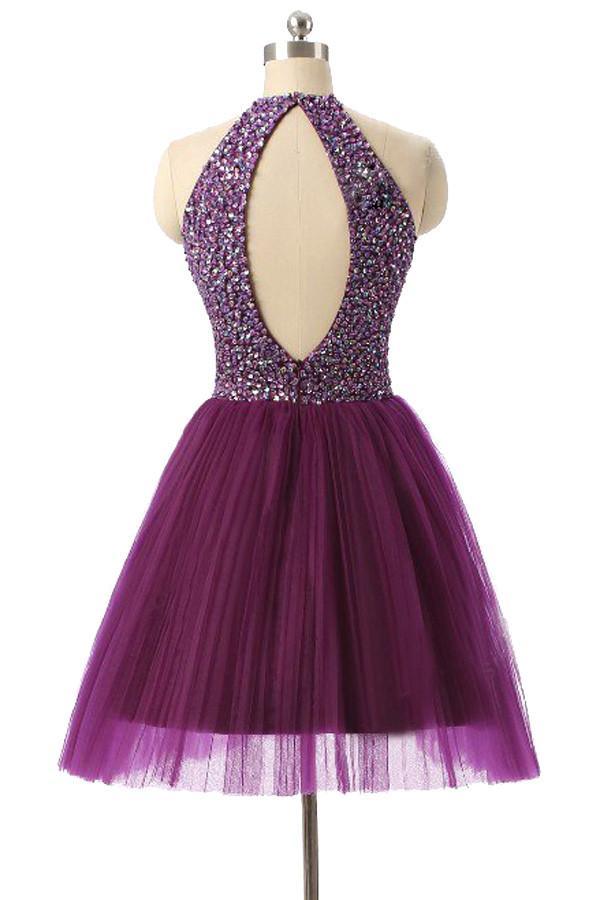 Halter Sleeveless Short Homecoming Dresses Prom Dresses
