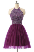 Halter Sleeveless Short Homecoming Dresses Prom Dresses