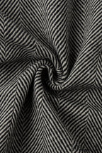 Herringbone Stand Collar Zip Pocket Coat