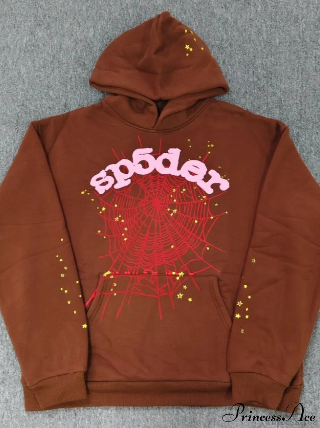 High Pile Fleece Foam Spider Print Hoodie