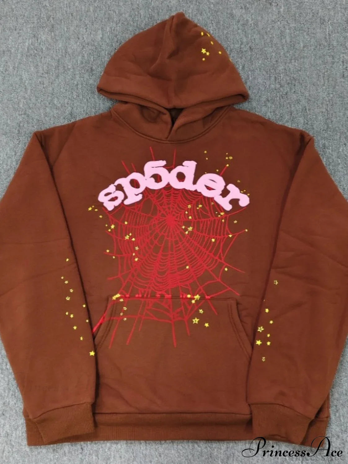 High Pile Fleece Foam Spider Print Hoodie