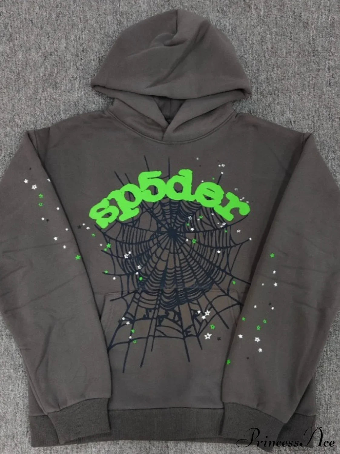 High Pile Fleece Foam Spider Print Hoodie