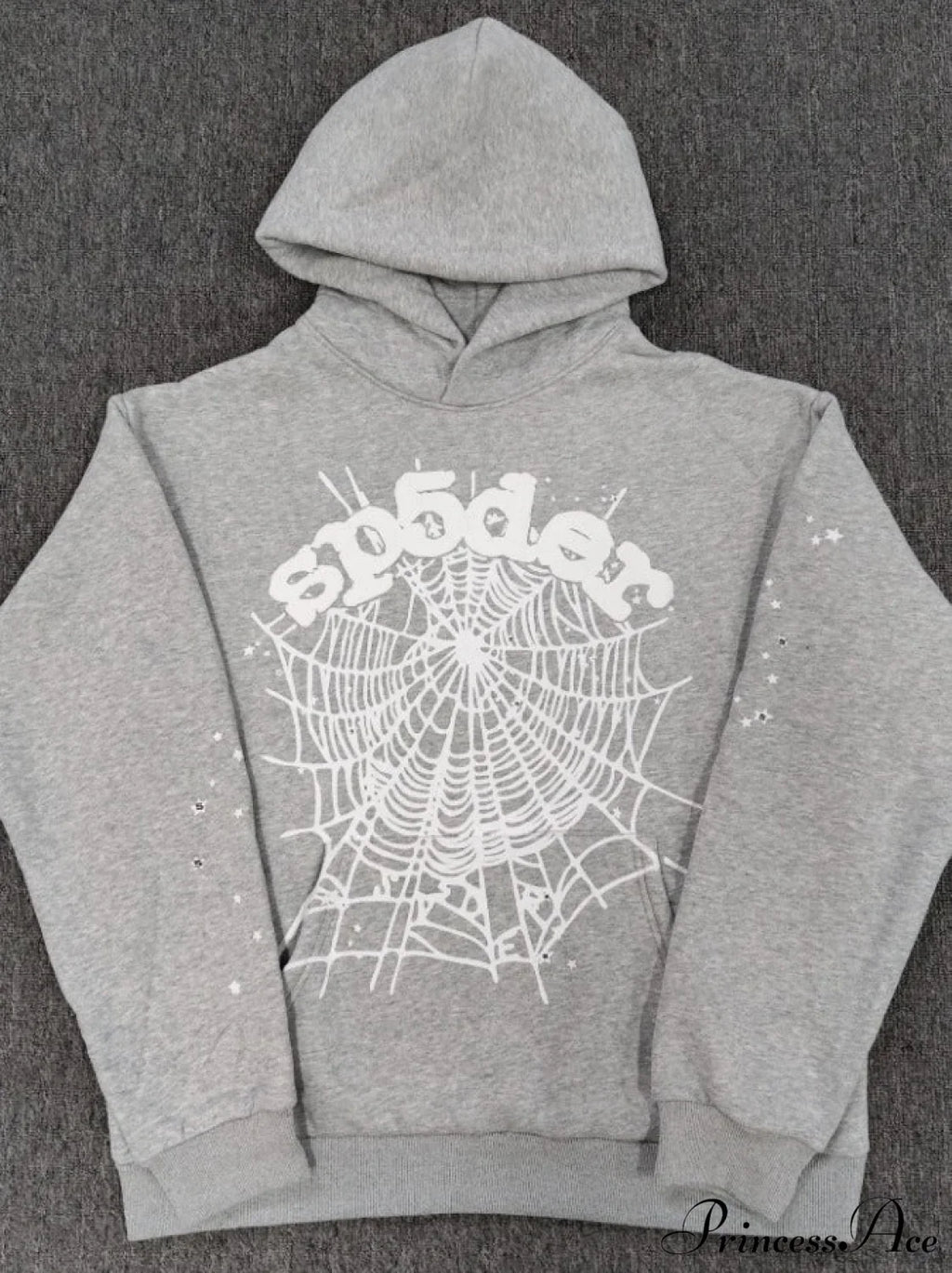 High Pile Fleece Foam Spider Print Hoodie