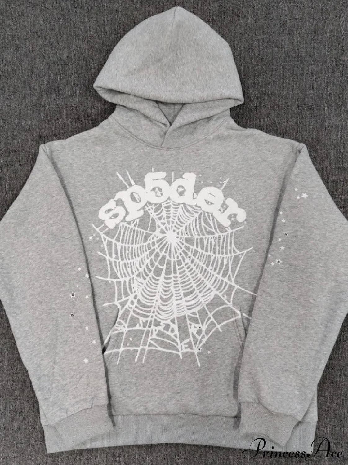 High Pile Fleece Foam Spider Print Hoodie
