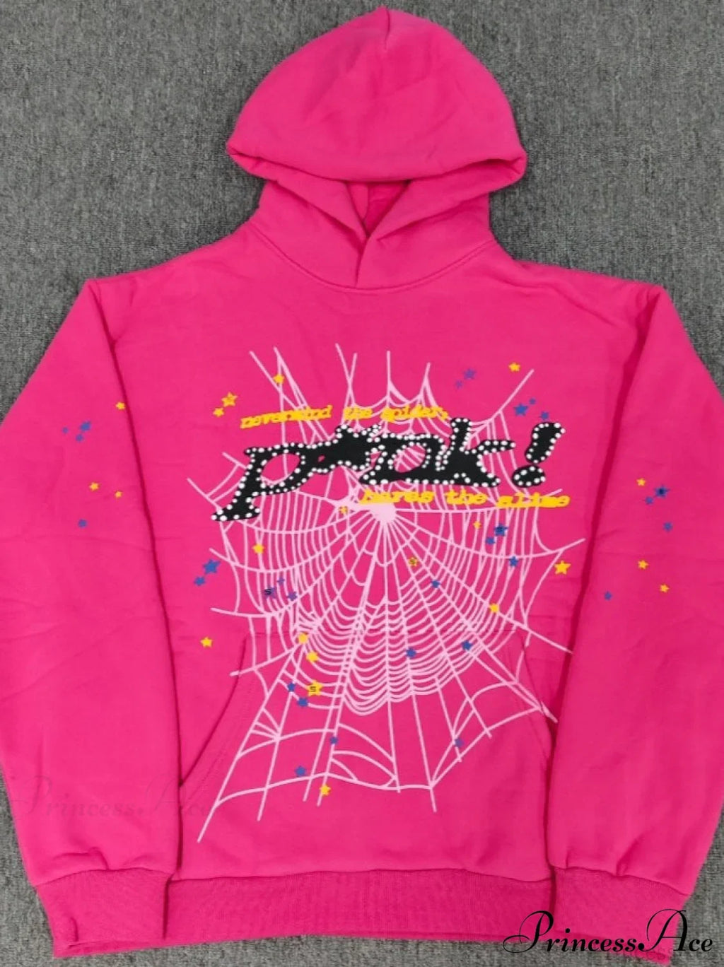 High Pile Fleece Foam Spider Print Hoodie