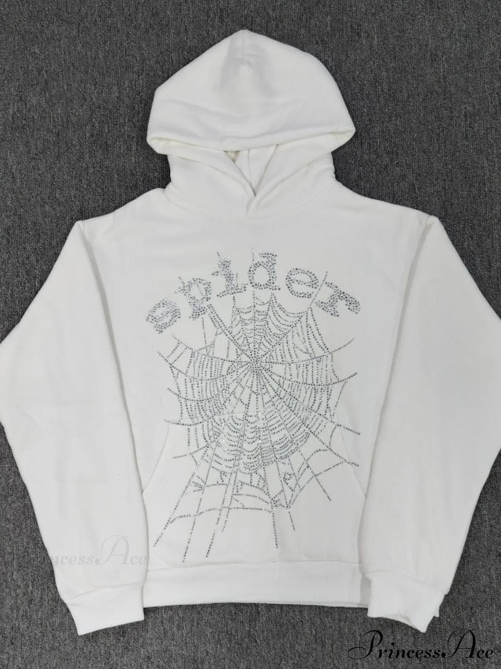High Pile Fleece Foam Spider Print Hoodie