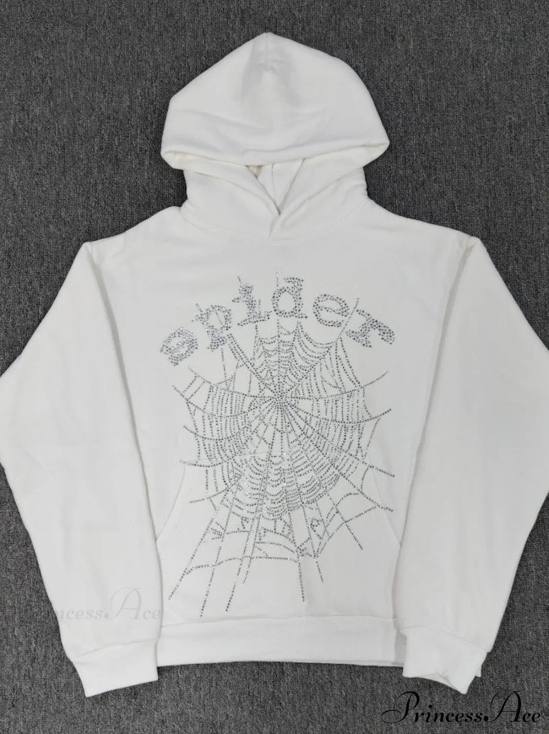 High Pile Fleece Foam Spider Print Hoodie