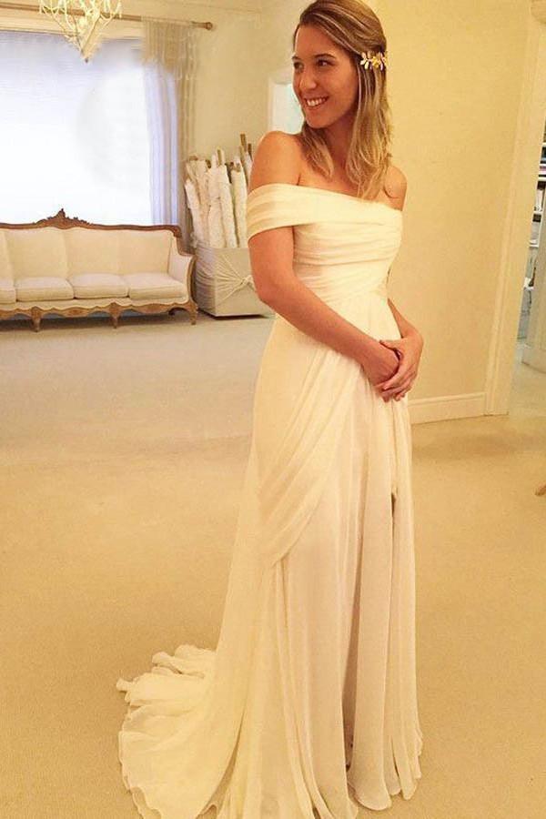 Vestidos de novia largos de alta calidad sin tirantes y fuera de los hombros