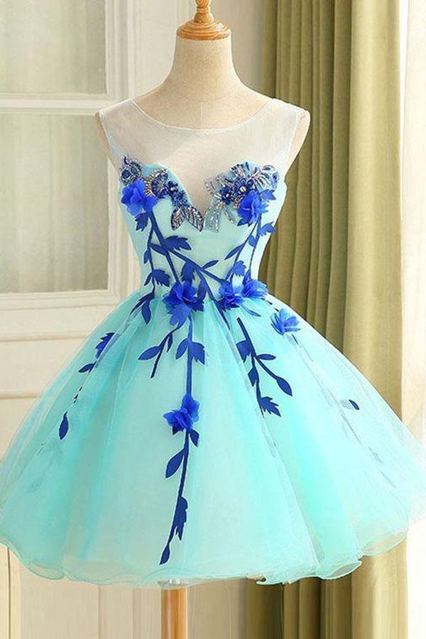 Heimkehrkleid Wunderschönes handgefertigtes Blumenkleid Kurzes Ballkleid Partykleid