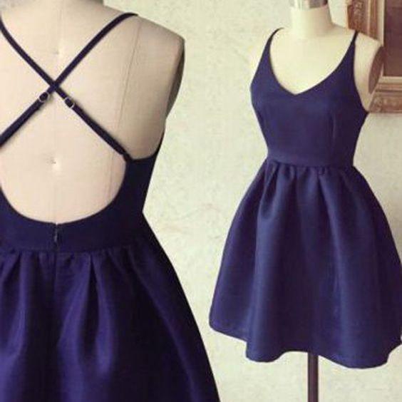 Heimkehrkleid Dunkles Abendkleid mit Überkreuzträgern Kurz