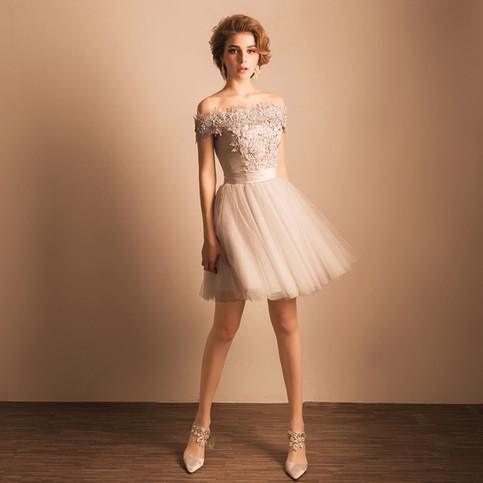 Heimkehrkleid schulterfreies Spitzen-kurzes Ballkleid Partykleid