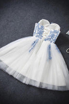 Abiballkleid Sexy A-Linie Trägerloses Kurzes Abschlussballkleid Partykleid