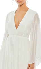 Long Sleeves V-neck Short Dress