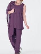 Chiffon-Hosenanzüge mit Jacke für die Mutter der Braut 