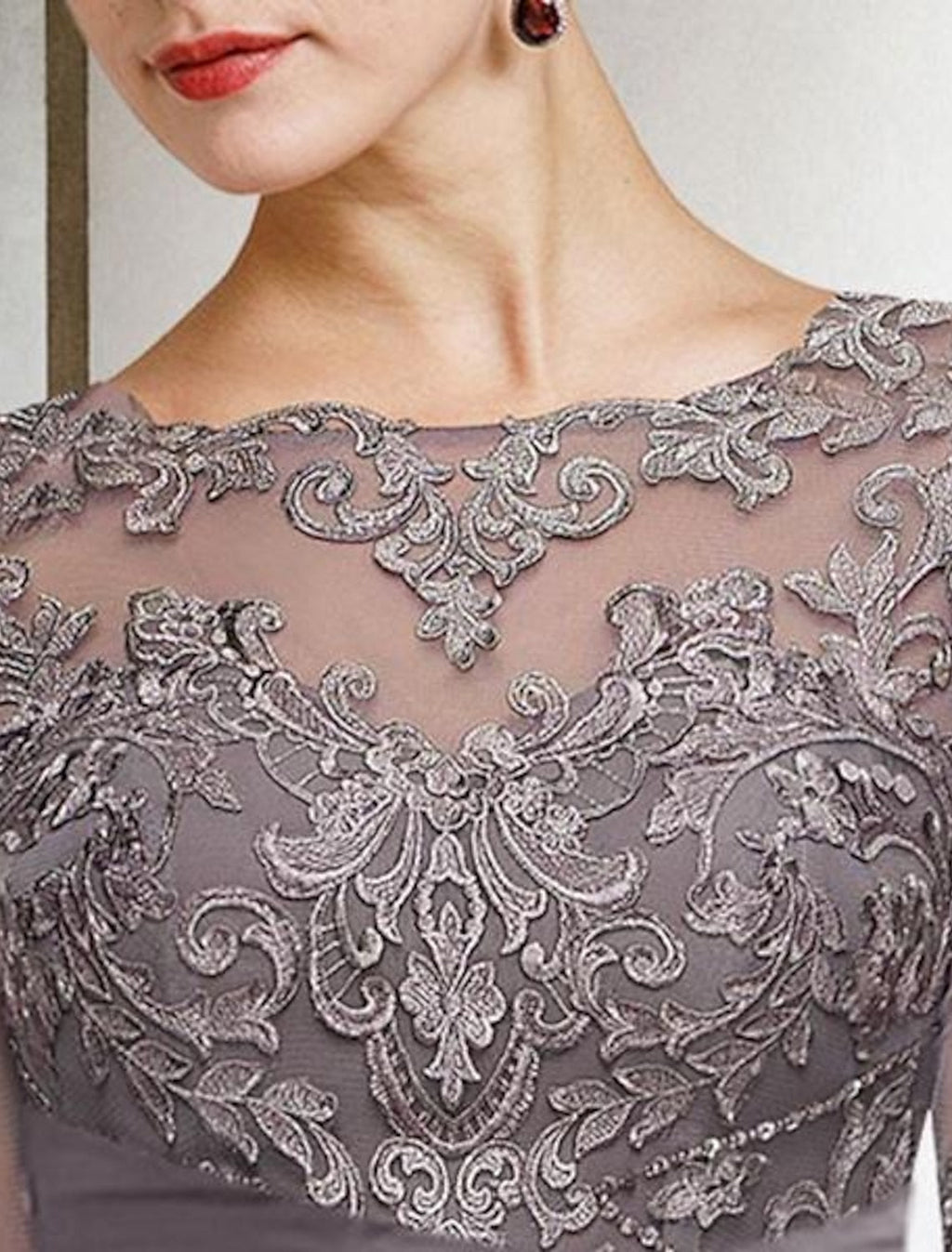 Chiffon-Hosenanzüge mit halben Ärmeln und Spitze für die Mutter der Braut 