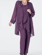 Chiffon-Hosenanzüge mit Jacke für die Mutter der Braut 