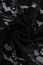 Jacquard Sheer Lace Long Sleeve Mermaid Maxi Dress