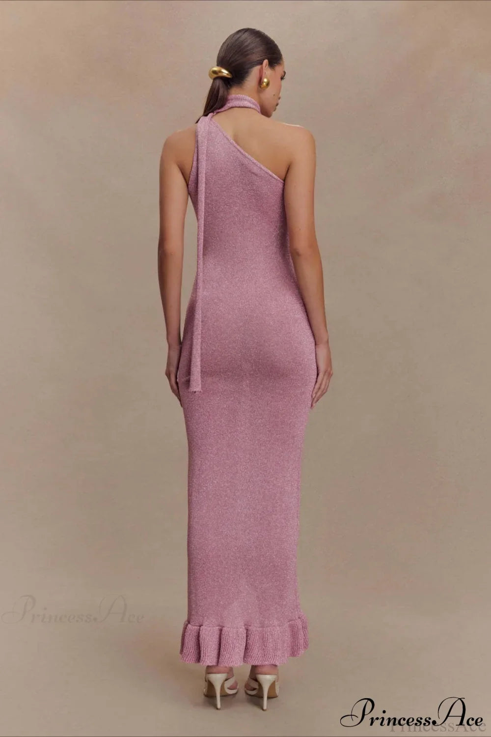Knit Floral Ruffle Maxi Dress