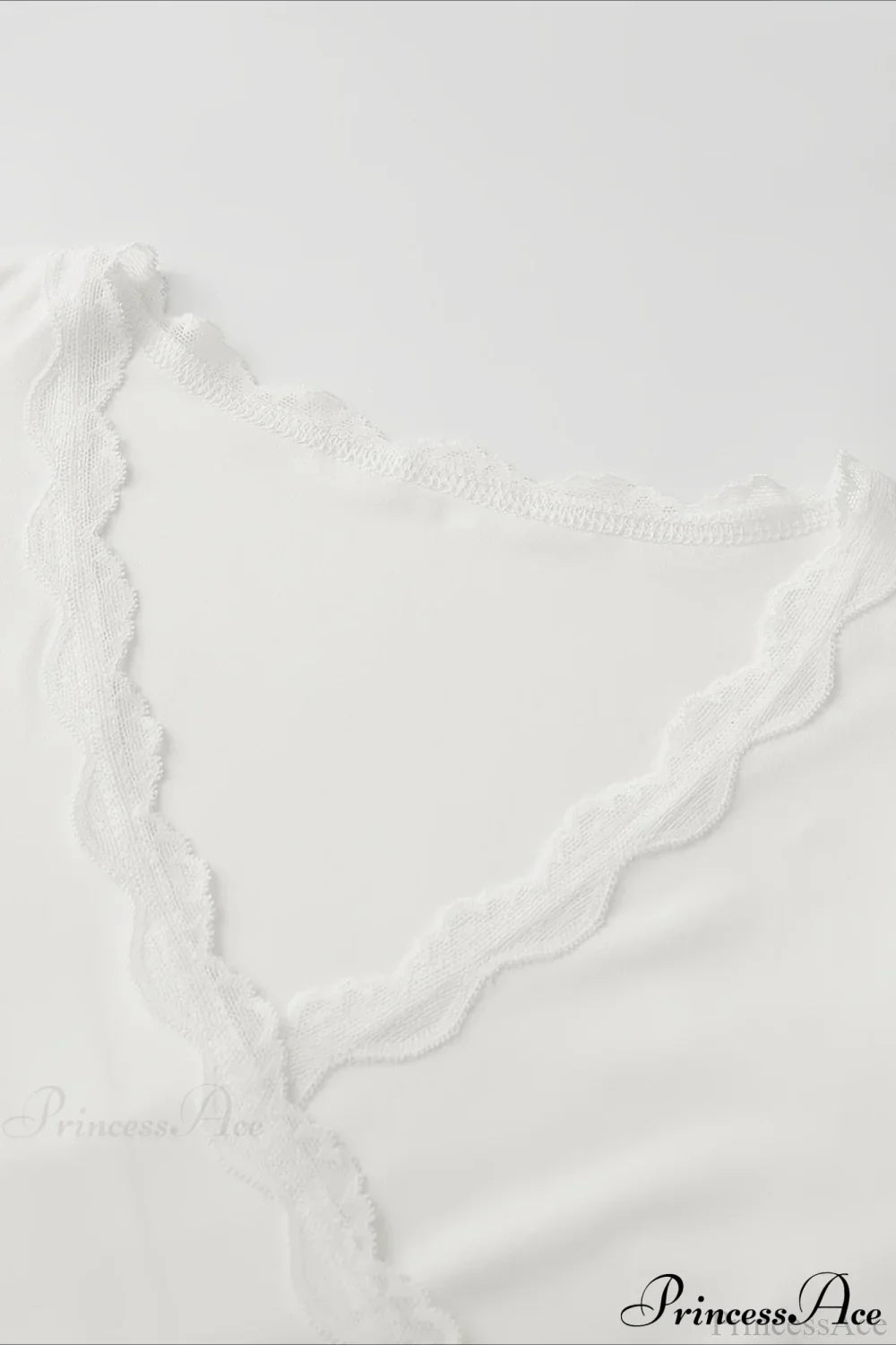 Lace Paneled V-Neck Tie-Waist Long-Sleeve Slim Knit Top