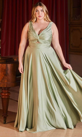 Gerafftes, geknotetes V-Ausschnitt-Abendkleid