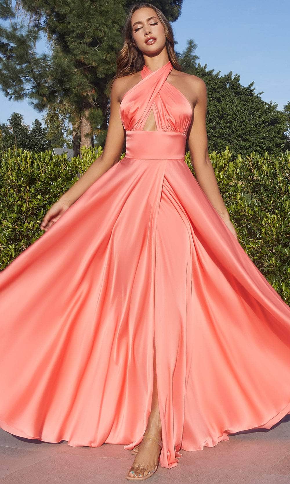A-Linien-Abendkleid mit verstellbaren Trägern