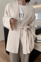 Lazy-Style Oversized Belted Knit Cardigan