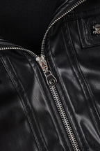 Leather Pocket Patchwork Dark Utility Jacket