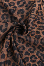 Leopard Cami Backless Fitted Maxi Dress
