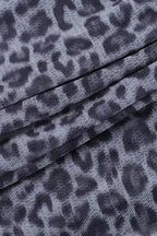 Leopard Print Mock Two-Piece Fitted Long Sleeve Tee
