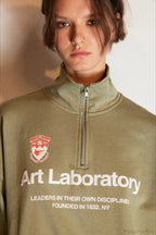Letter Print Half Zip Stand Collar Loose Sweatshirt