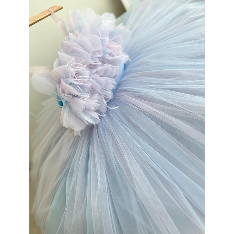 Niedliches Baby-Mädchen-Kleidchen, bauschig, Erstkommunionkleid, Kleinkind-Geburtstagskleid, Prinzessinnenkleid 