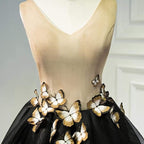 Pequeño Vestido de Regreso a Casa Mariposa Cuello V Vestido de Fiesta Corto