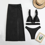 Long Dress Cover Up Bikini Three Piece Swimsuit