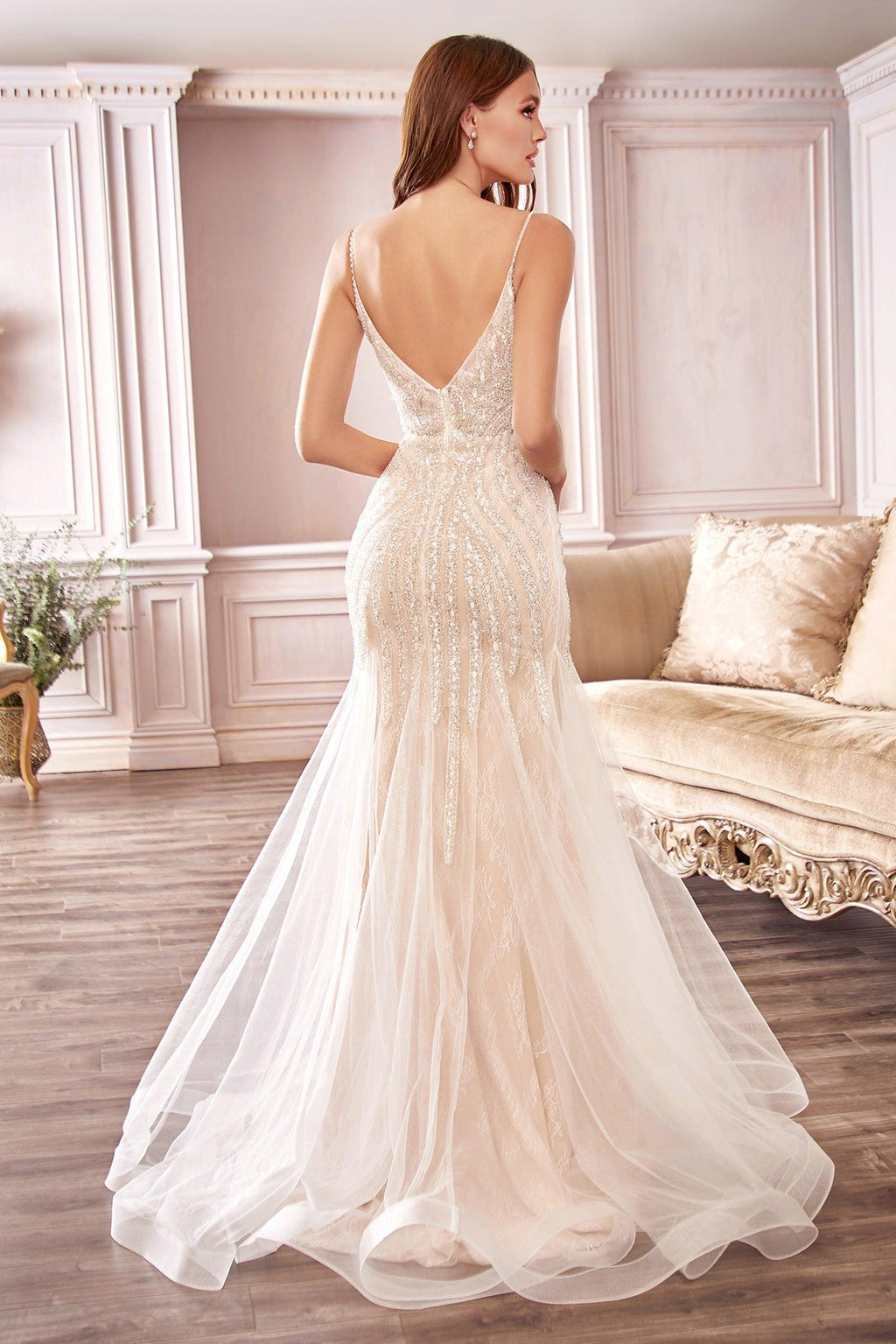 Vestido de novia largo formal estilo sirena