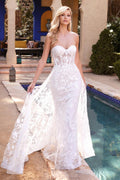Vestido de novia largo formal sin tirantes