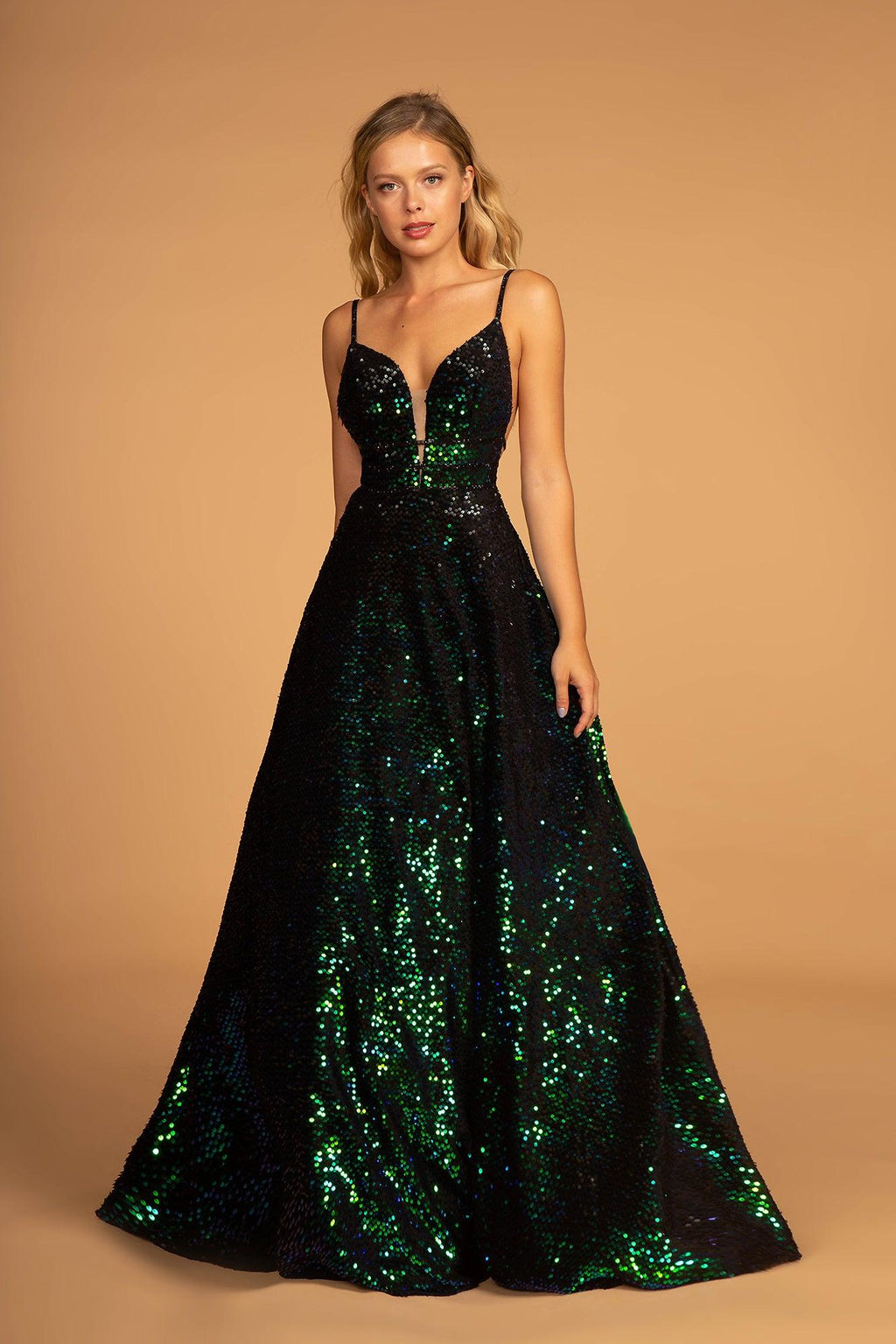 Vestido de fiesta formal largo con lentejuelas