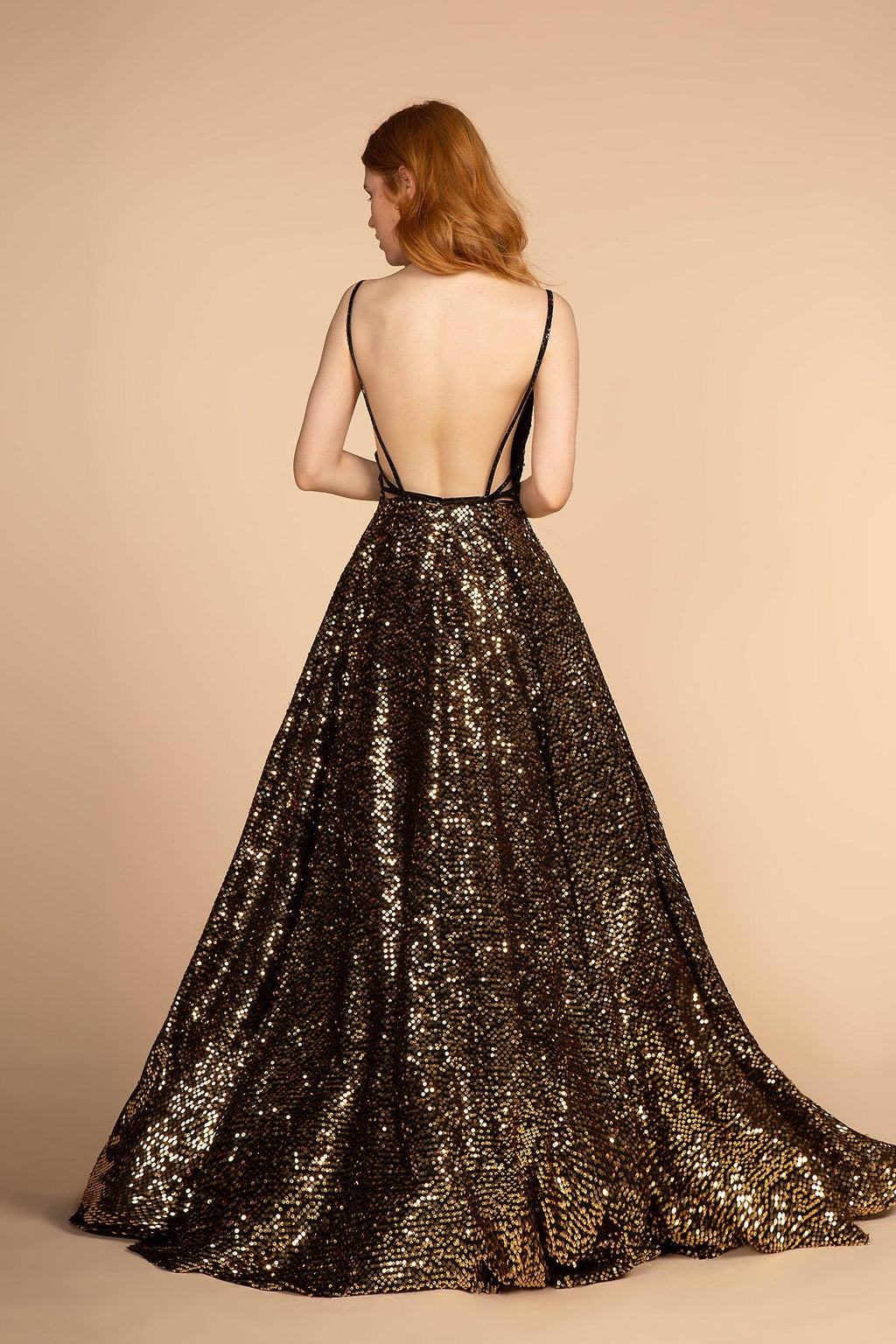 Vestido de fiesta formal largo con lentejuelas