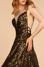 Vestido de fiesta formal largo con lentejuelas