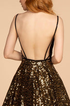 Vestido de fiesta formal largo con lentejuelas