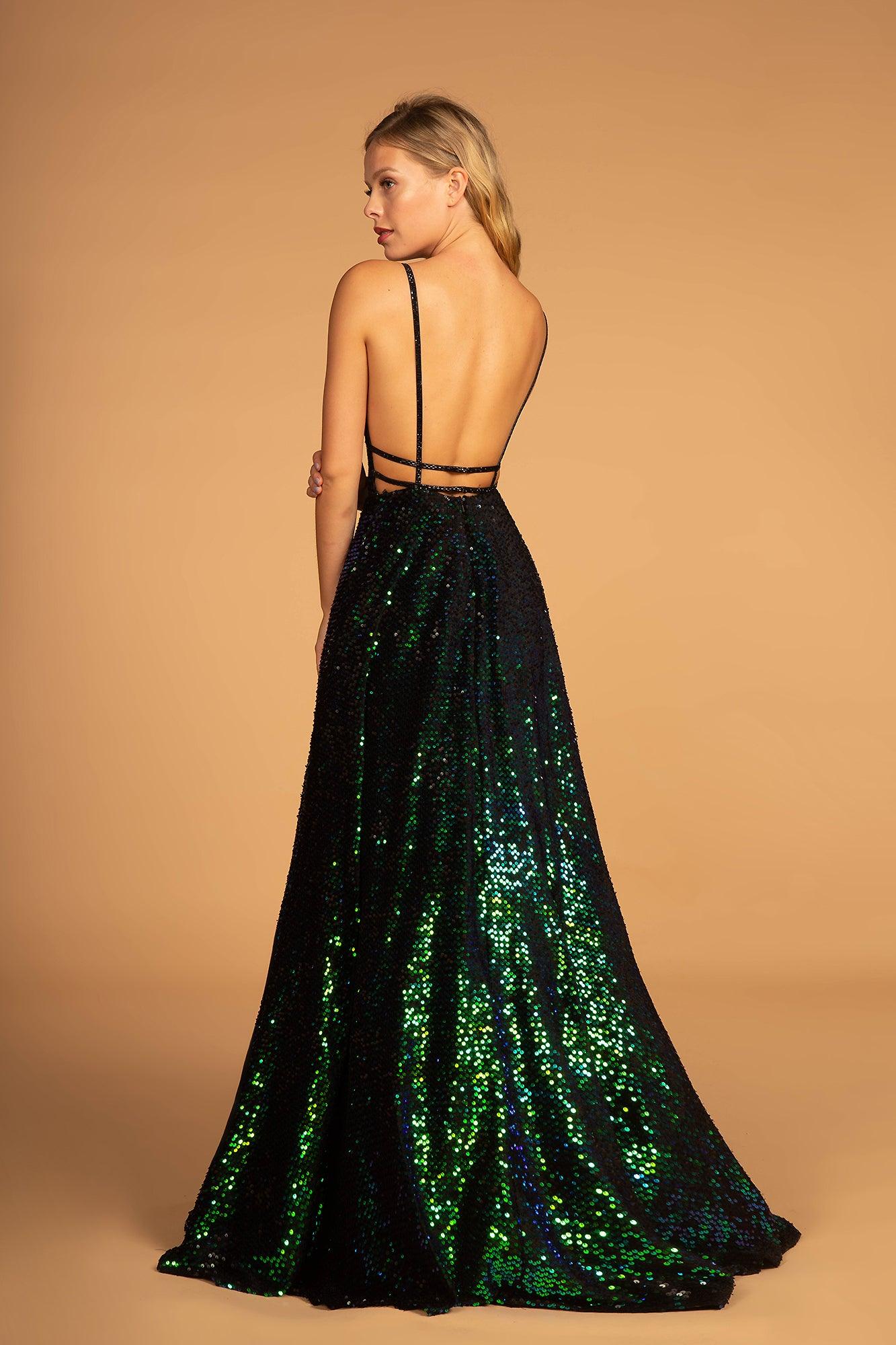 Vestido de fiesta formal largo con lentejuelas