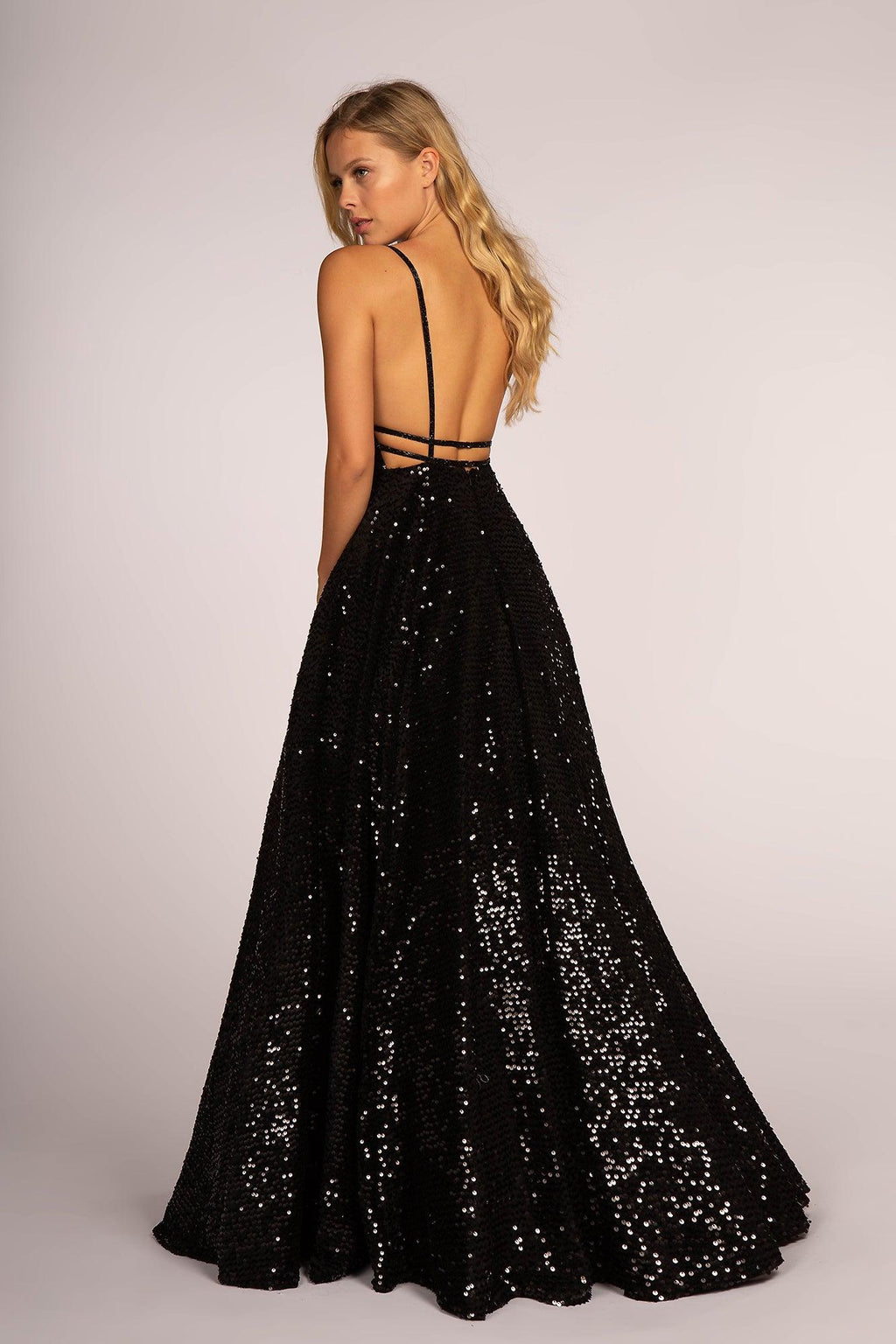 Vestido de fiesta formal largo con lentejuelas
