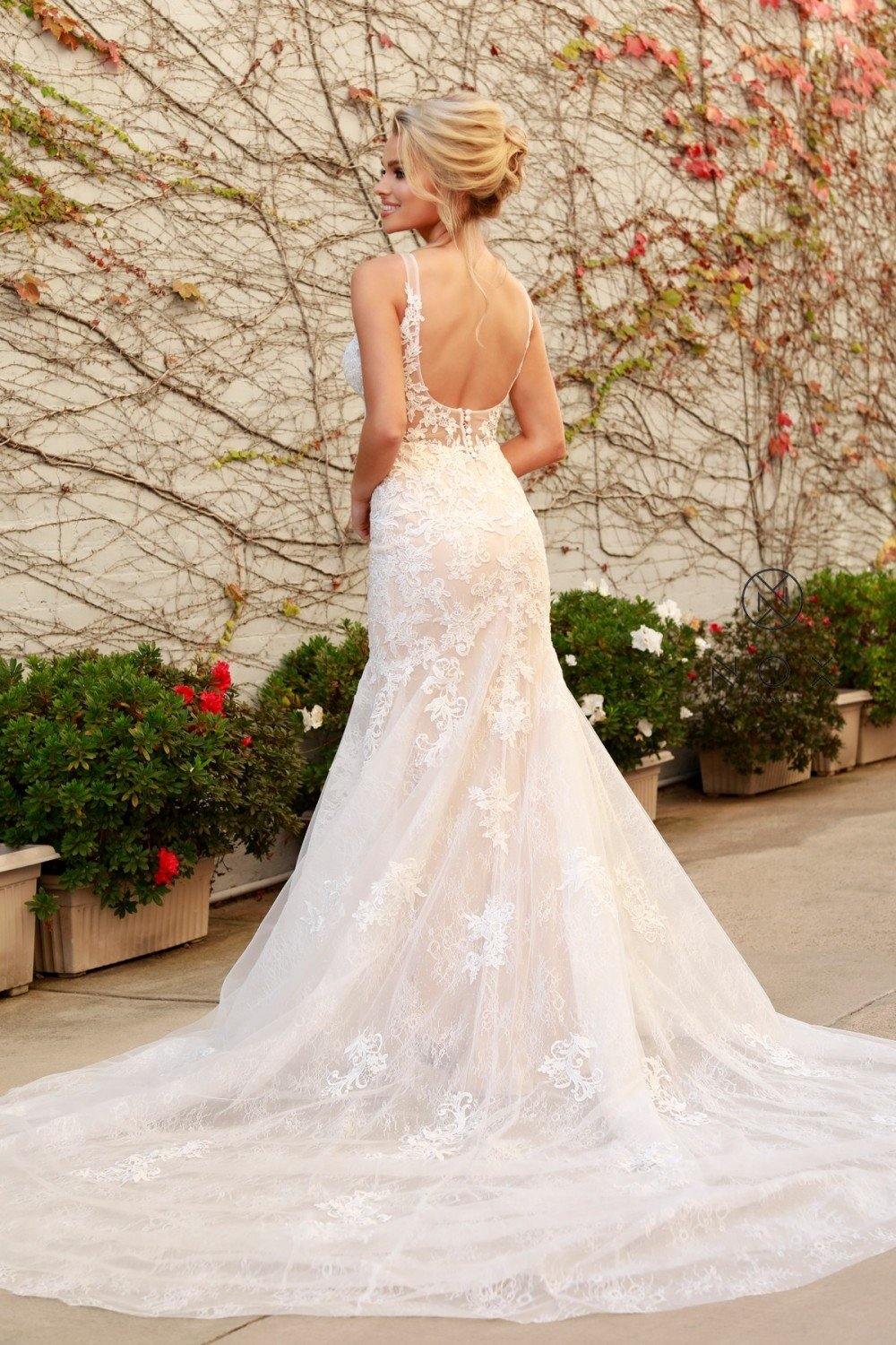 Long Open Back Wedding Dress