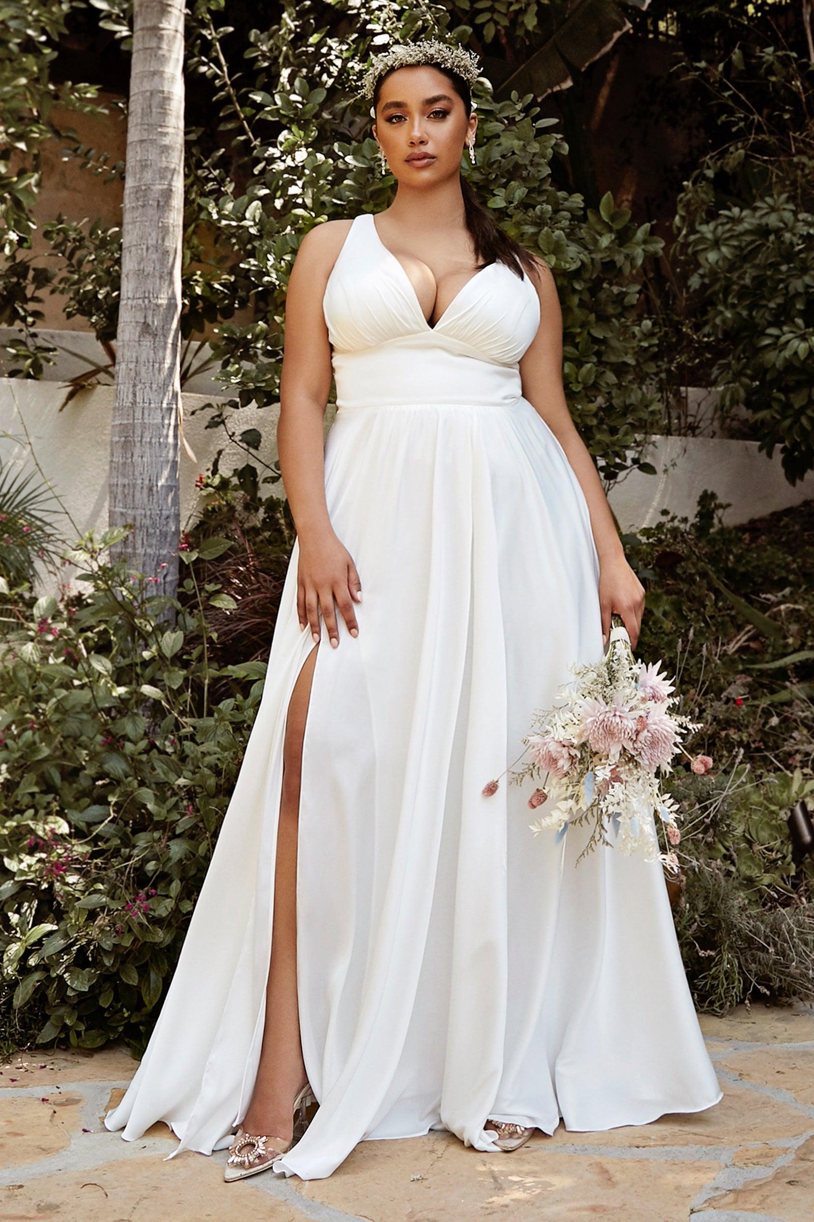 Long Simple Sleeveless Plus Size Wedding Dress