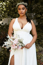 Long Simple Sleeveless Plus Size Wedding Dress