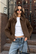 Loose Fit Brown Wool Jacket